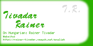 tivadar rainer business card